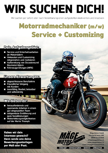 Motorradmechaniker/in gesucht